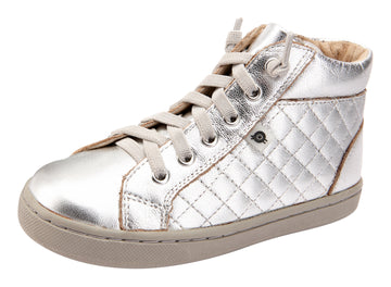 Old Soles Girl's and Boy's 6115 Plush High Top Sneakers - Silver