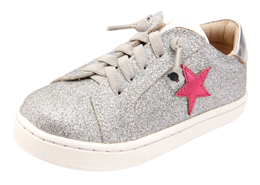 Old Soles Girl's Milky Way Sneaker Shoes - Glam Argent/Silver/Snow/Fuchsia Foil