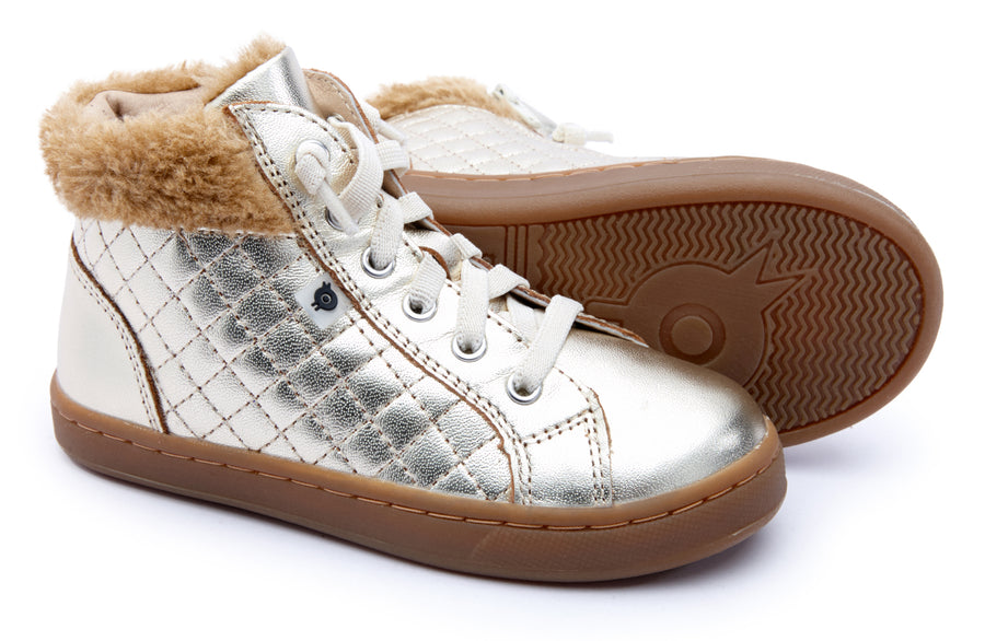 Old Soles Boy's & Girl's 6125 Plushier Sneaker - Gold