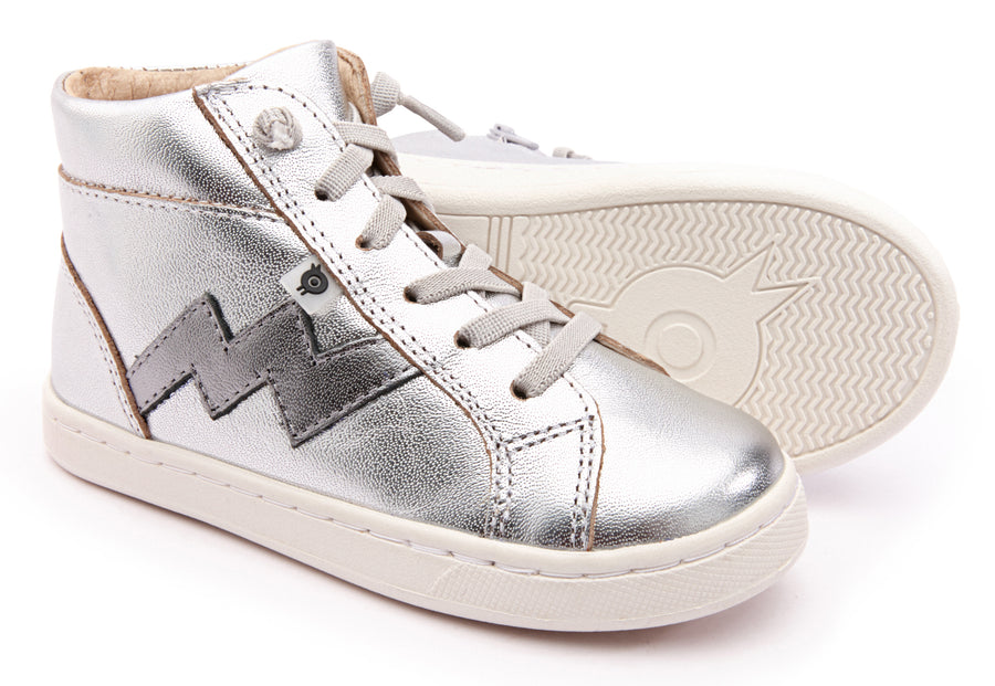 Old Soles Girl's & Boy's 6126 Bolty High Top Sneaker - Silver/Rich Silver
