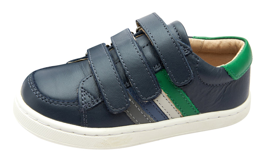 Old Soles Boy's 6127 Sneaky Markert Leather Sneakers - Navy/Neon Green/Gris/Petrol/Grey