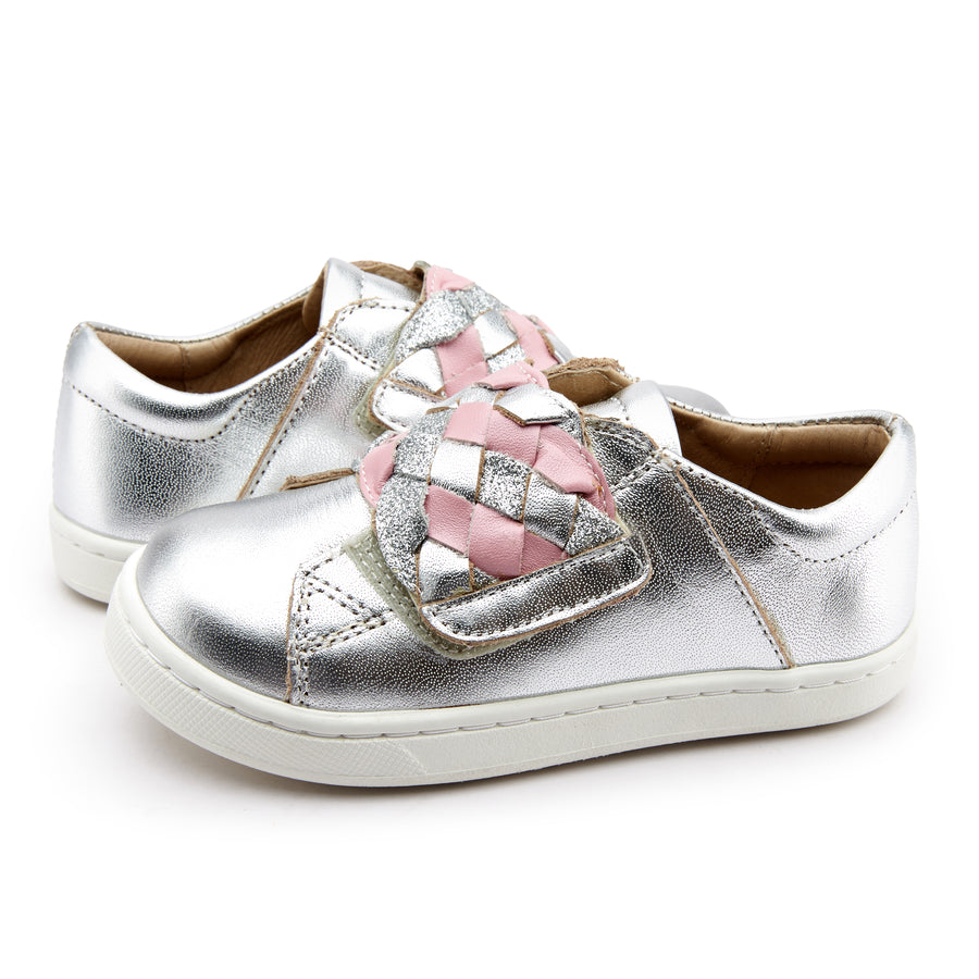 Old Soles Girl's 6132 Igster Sneaker Shoe - Silver/Glam Argent/Pearlized Pink