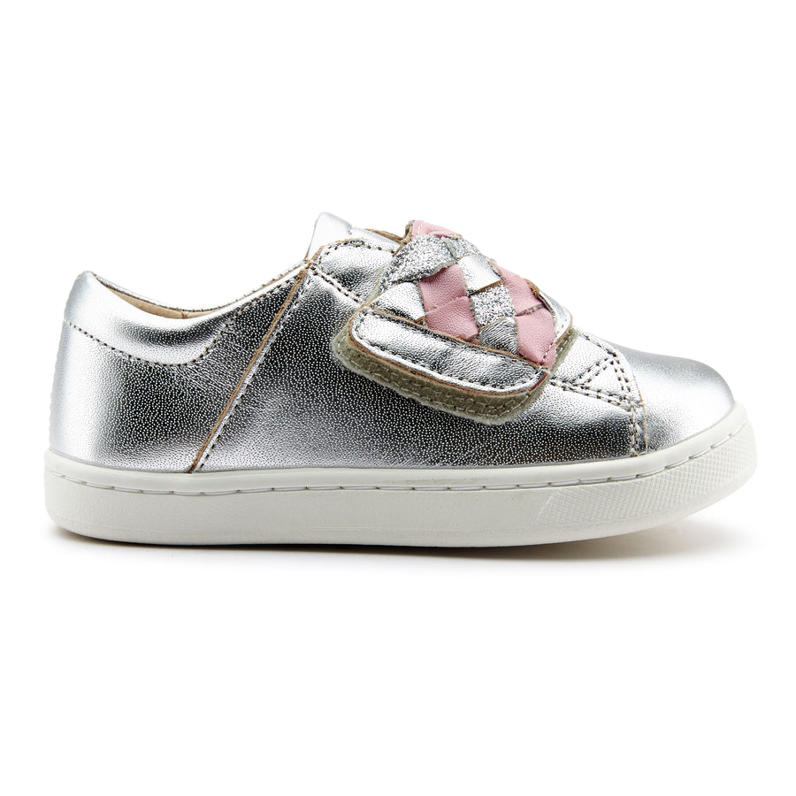 Old Soles Girl's 6132 Igster Sneaker Shoe - Silver/Glam Argent/Pearlized Pink