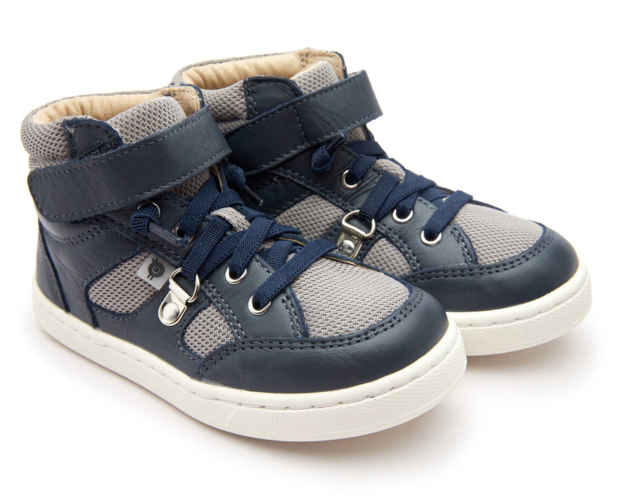 Old Soles Boy's and Girl's 6144 Mesh Jim High top Sneakers - Navy/Grey