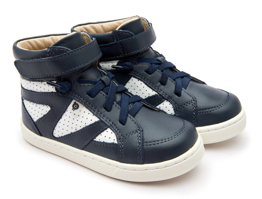 Old Soles Boy's and Girl's 6148 The Squad Sneakers - Navy/Snow
