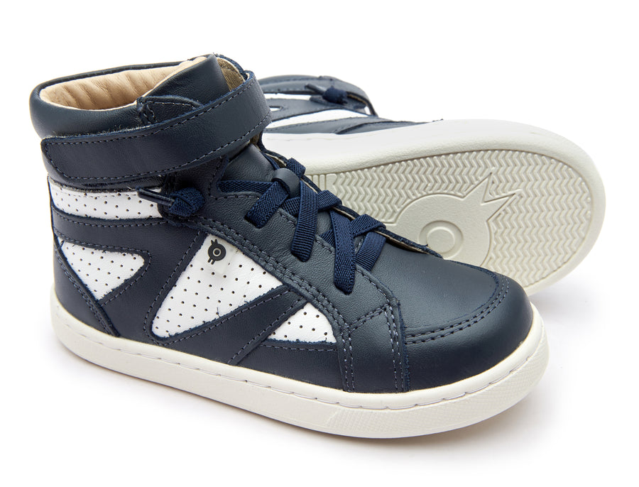 Old Soles Boy's and Girl's 6148 The Squad Sneakers - Navy/Snow