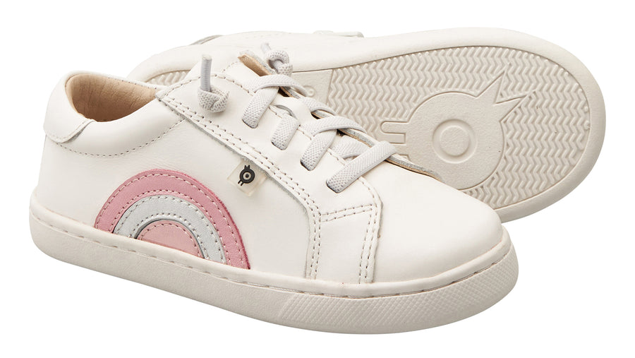 Old Soles Girl's 6152 Rainbow Jump Sneakers - Snow/Pearlised Pink/Silver/Pink Frost