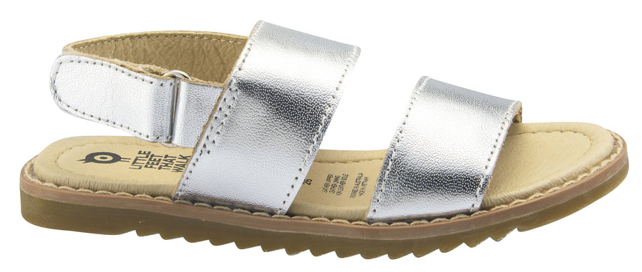 Old Soles Girl's Shuk Leather Sandals, Silver