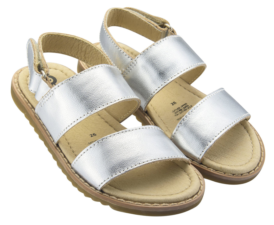 Old Soles Girl's Shuk Leather Sandals, Silver