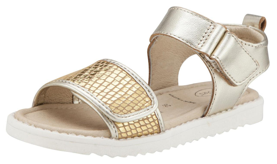 Old Soles Girl's Gold Snake Tish Leather Sandals