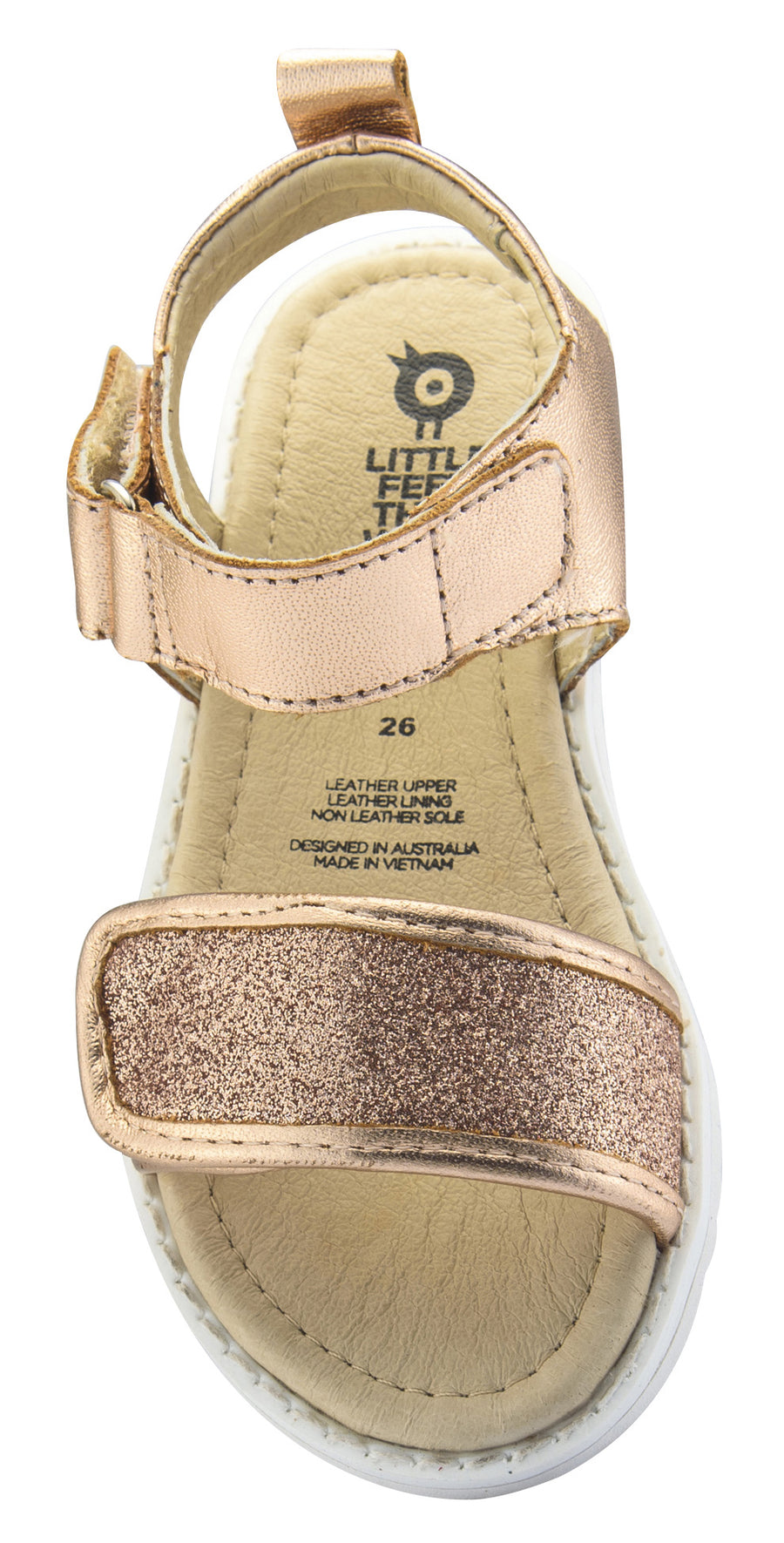 Old Soles Girl's Glam Tish Leather Sandals, Glam Copper