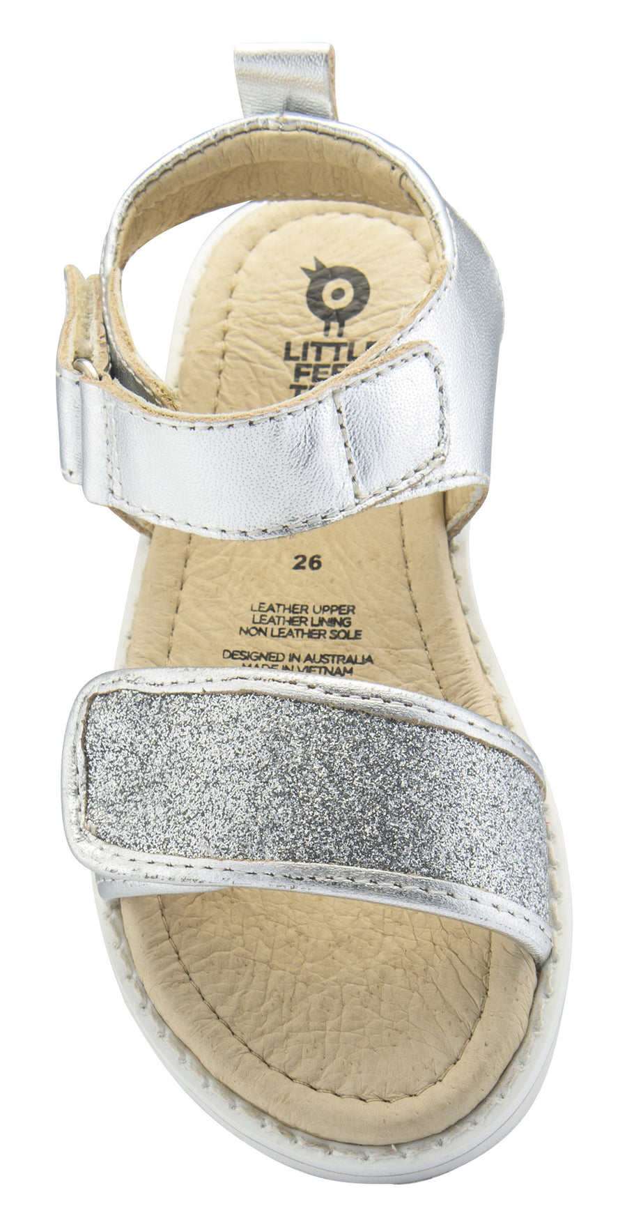 Old Soles Girl's Glam Tish Leather Sandals, Glam Argent