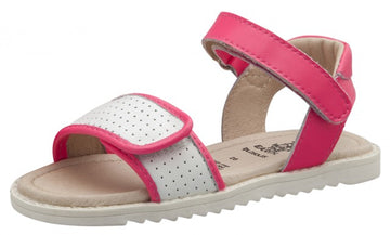 Old Soles Girls Sport-S Leather Sandals, Neon Pink/Snow
