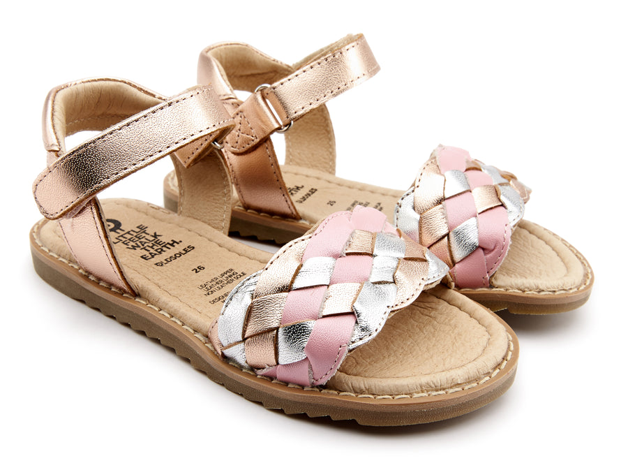 Old Soles Girl's 7031 Tripelie Sandals - Copper/Silver/Pearlised Pink
