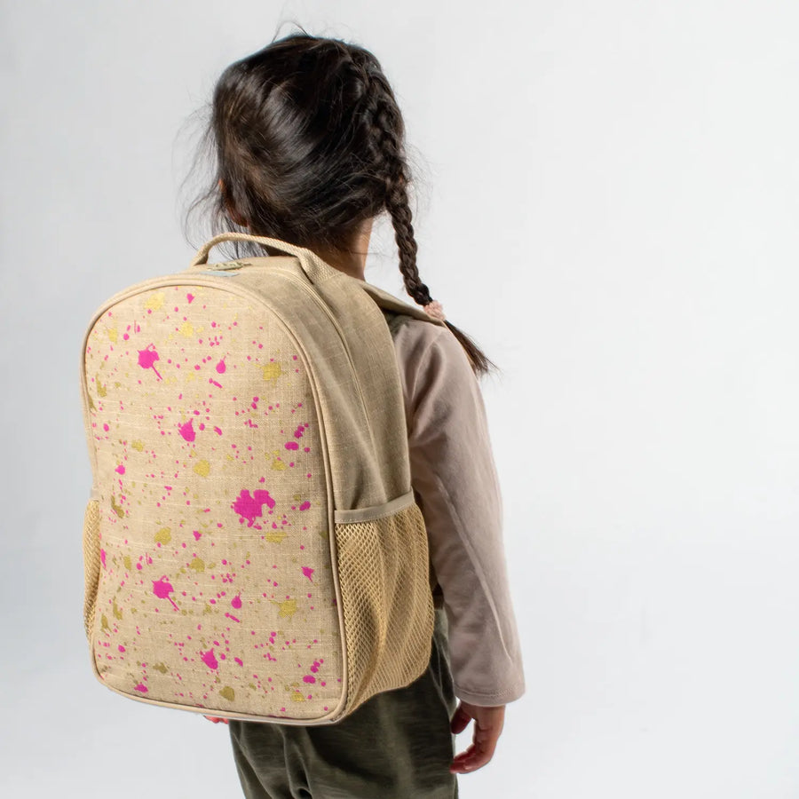 SoYoung Fuchsia and Gold Splatter Toddler Backpack