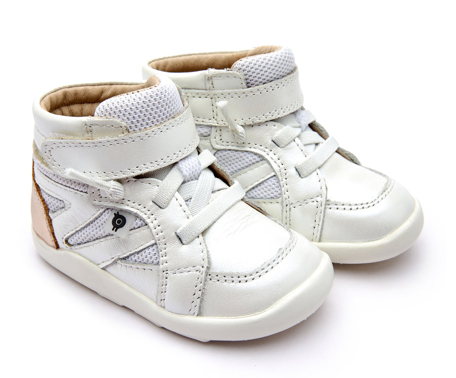 Old Soles Girl's 8002 High Ground Sneakers - Nacardo Blanco/Copper