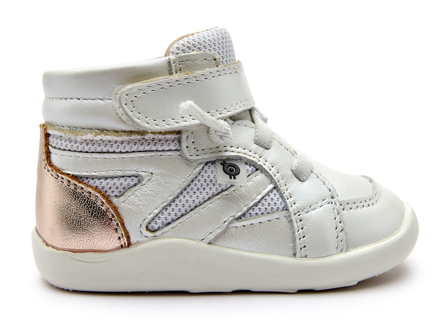 Old Soles Girl's 8002 High Ground Sneakers - Nacardo Blanco/Copper