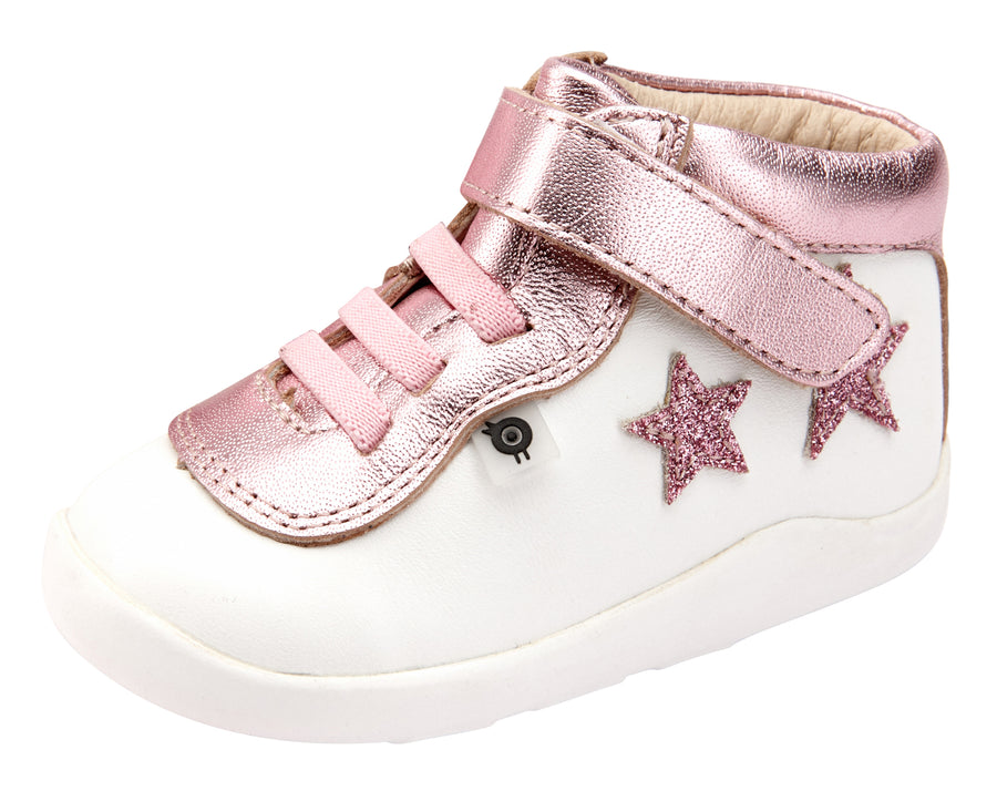 Old Soles Girl's 8011 Star Street Sneaker Shoes - Snow/Pink Frost/Glam Pink