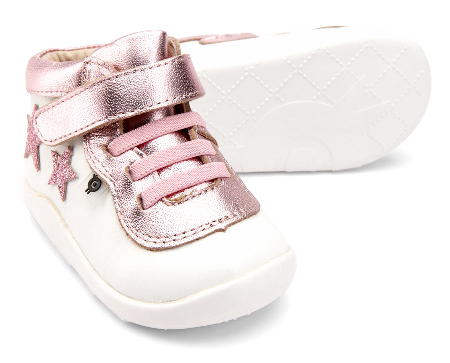 Old Soles Girl's 8011 Star Street Sneaker Shoes - Snow/Pink Frost/Glam Pink