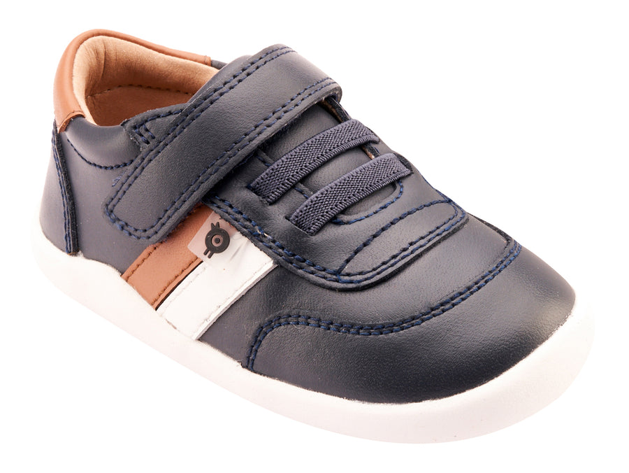 Old Soles Boy's 8013 Play Ground Casual Shoes - Navy / Tan / Snow