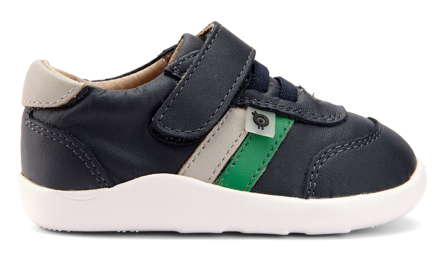 Old Soles Boy's and Girl's 8013 Play Ground Sneaker Shoe - Navy/Gris/Neon Green/Gris