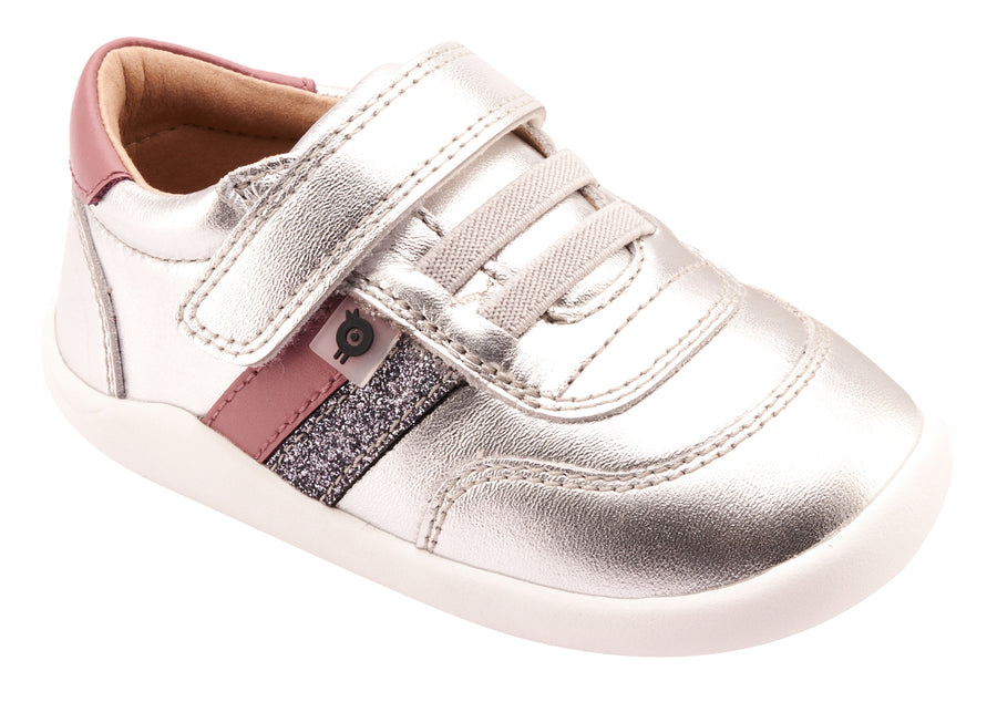 Old Soles Girl's 8013 Play Ground Casual Shoes - Silver / Malva / Glam Gunmetal
