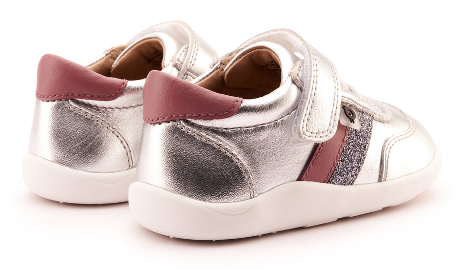 Old Soles Girl's 8013 Play Ground Casual Shoes - Silver / Malva / Glam Gunmetal