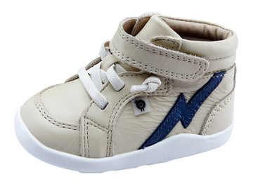 Old Soles Boy's & Girl's 8018 Light The Ground Sneakers - Cream/Petrol