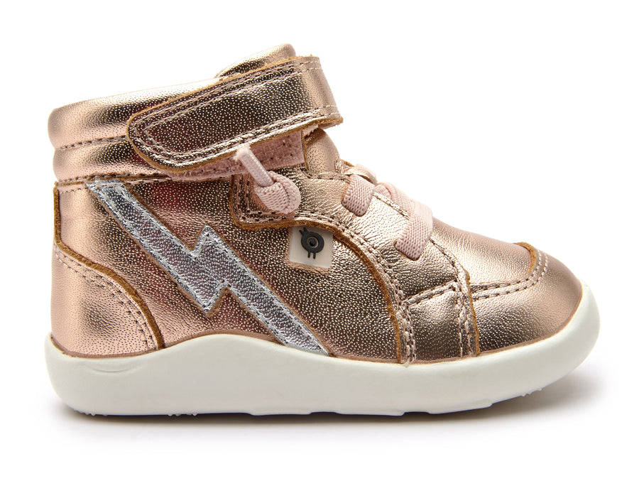 Old Soles Boy's & Girl's 8018 Light The Ground Sneakers - Copper/Silver