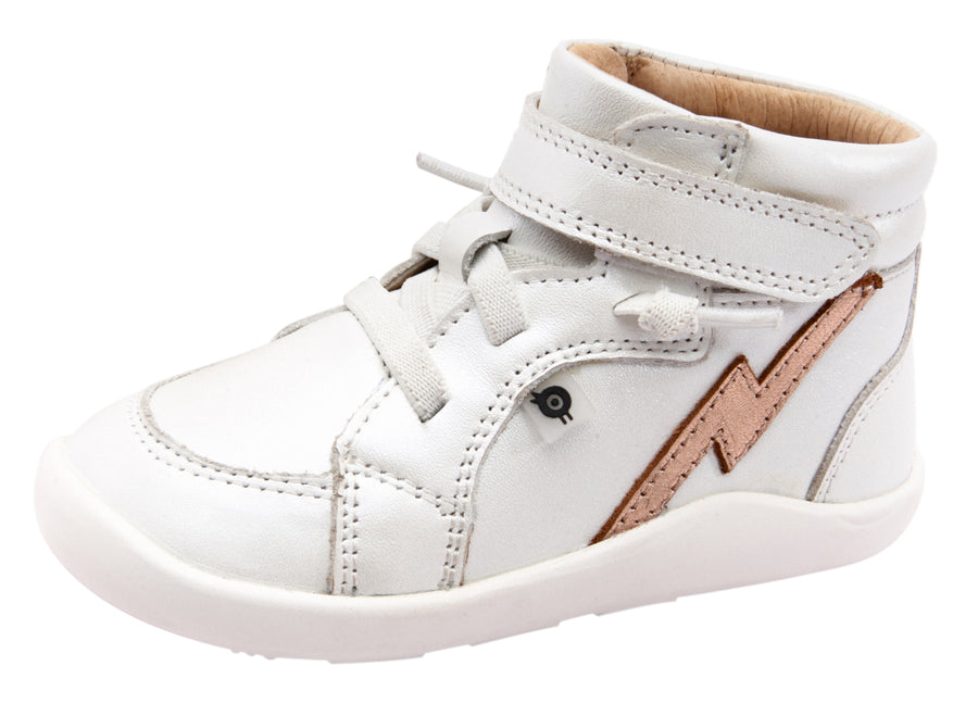 Old Soles Girl's 8018 Light The Ground Sneakers - Nacardo Blanco/Copper