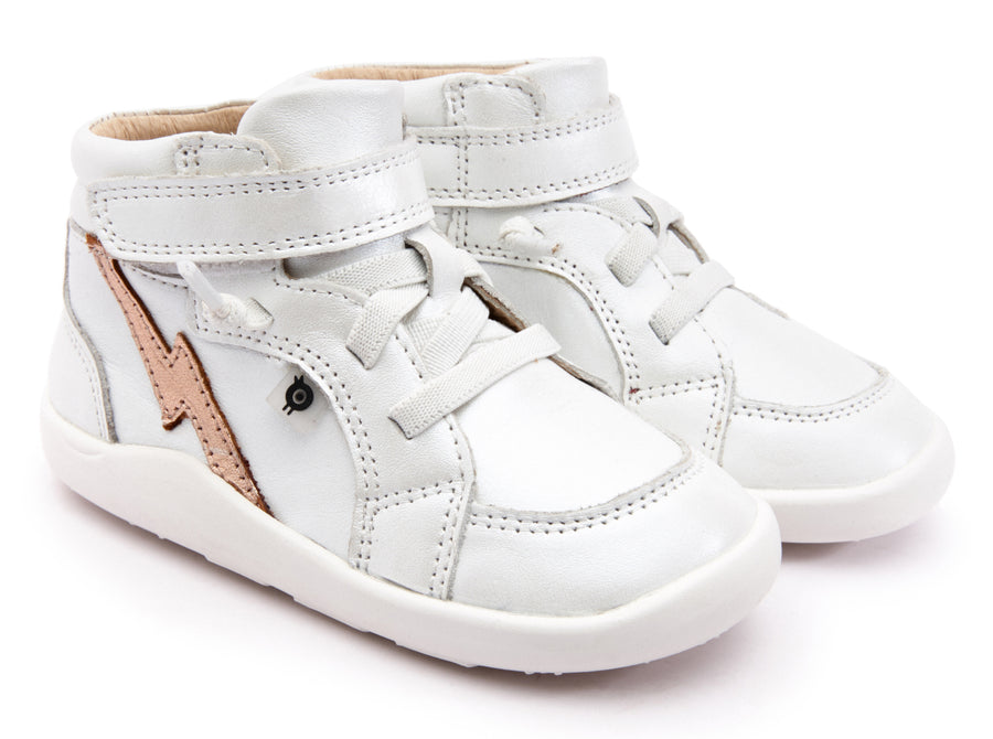 Old Soles Girl's 8018 Light The Ground Sneakers - Nacardo Blanco/Copper
