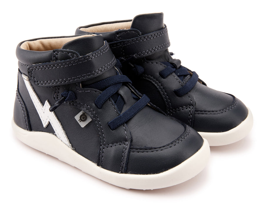 Old Soles Boy's and Girl's 8018 Light The Ground Hightop Sneakers - Navy/Snow