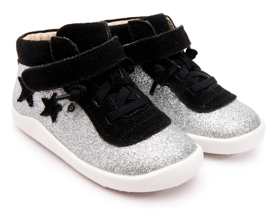 Old Soles Boy's & Girl's 8019 Star Avenue Sneaker - Glam Argent/Black Suede