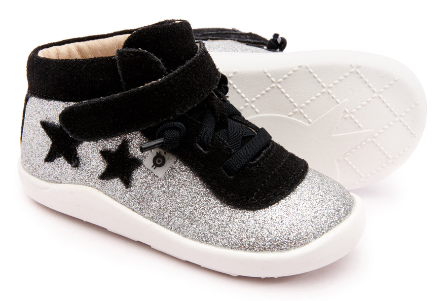 Old Soles Boy's & Girl's 8019 Star Avenue Sneaker - Glam Argent/Black Suede