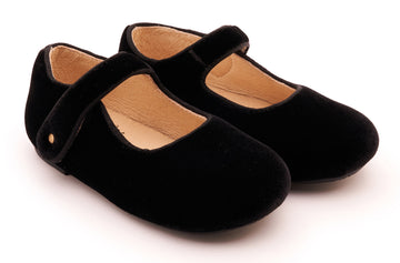 Old Soles Girl's 803 Lady Jane Dress Shoes - Black Velvet