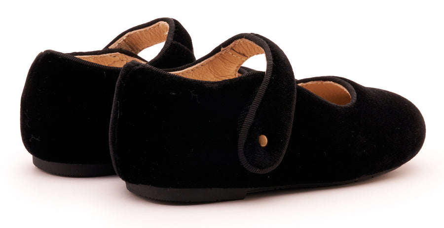 Old Soles Girl's 803 Lady Jane Dress Shoes - Black Velvet