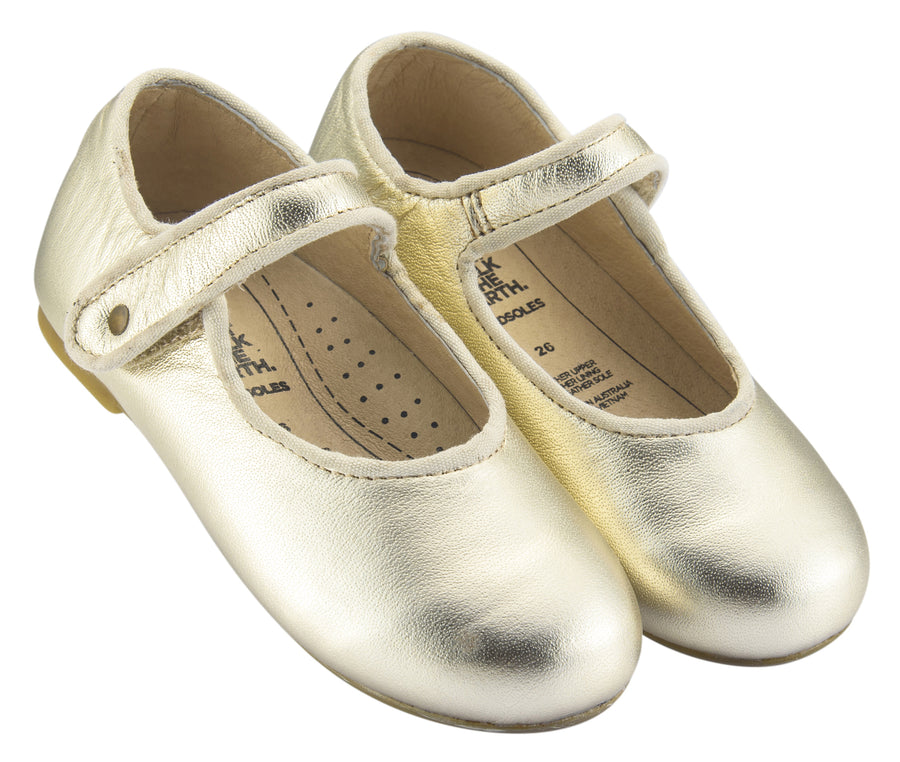 Old Soles Girl's Lady Jane Leather Mary Janes, Gold