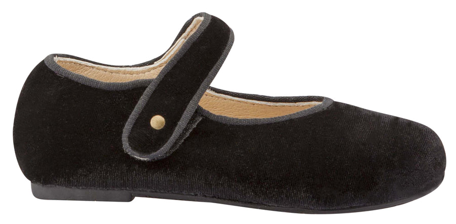 Old Soles Girl's Velvey Mary Jane Shoes, Black