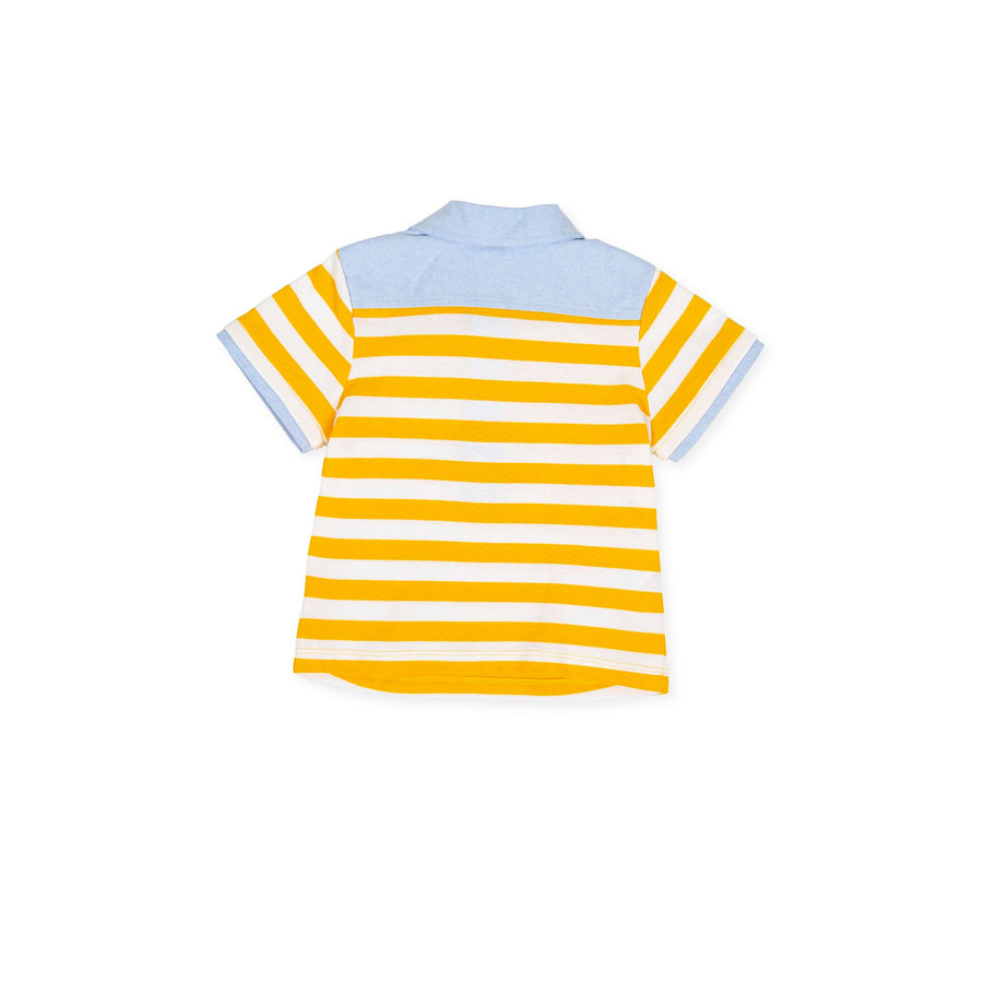 Tutto Piccolo 8836 Yellow Striped Polo Shirt
