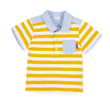 Tutto Piccolo 8836 Yellow Striped Polo Shirt