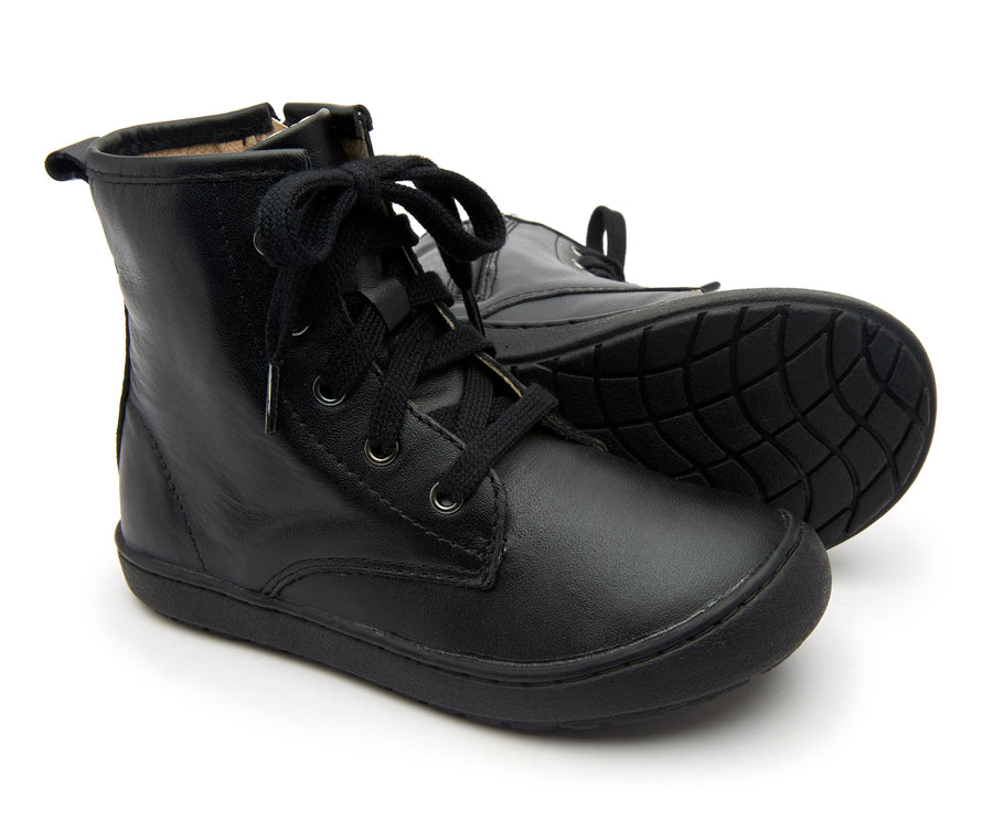 Old Soles Girl's and Boy's 9005 Swagger High Top Lace Sneaker Boots - Matte Black