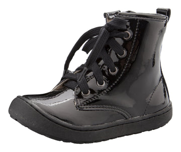 Old Soles Girl's & Boy's 9005 Swagger High Top Lace Sneaker Boots - Black Patent