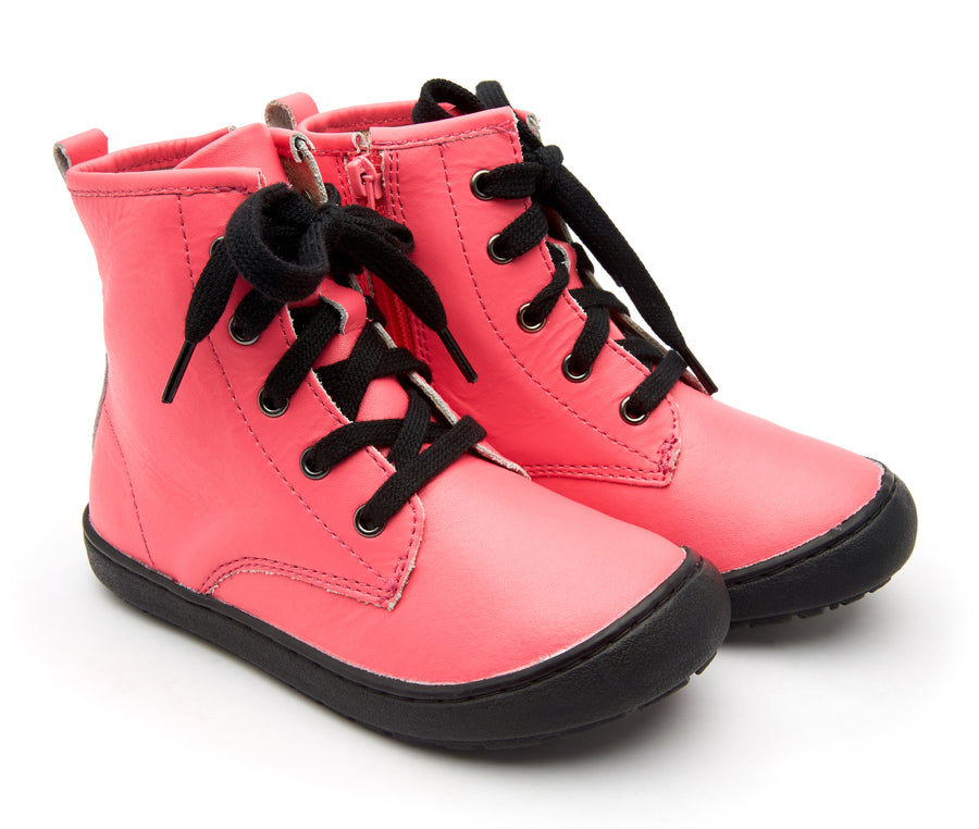 Old Soles Girl's 9005 Swagger High Top Lace Sneaker Boots - Neon Pink
