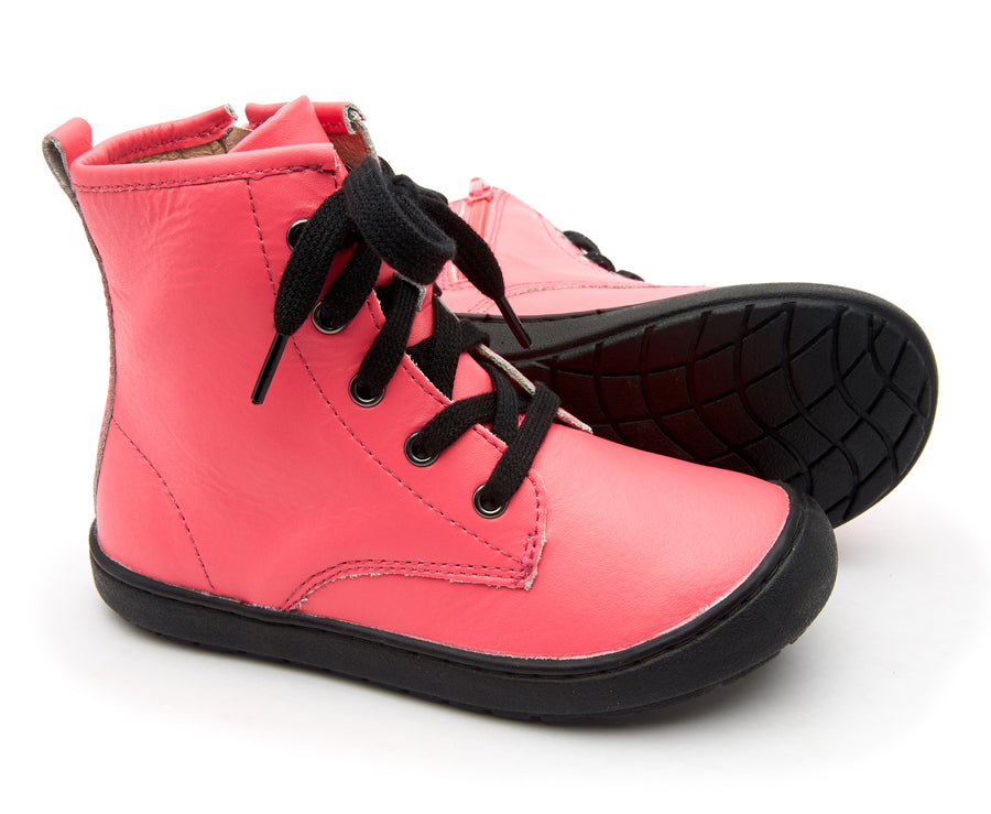 Old Soles Girl's 9005 Swagger High Top Lace Sneaker Boots - Neon Pink