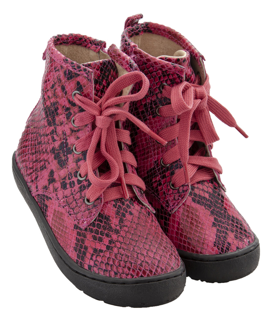 Old Soles Girl's & Boy's 9005 Swagger High Top Lace Sneaker Boots - Red Serp