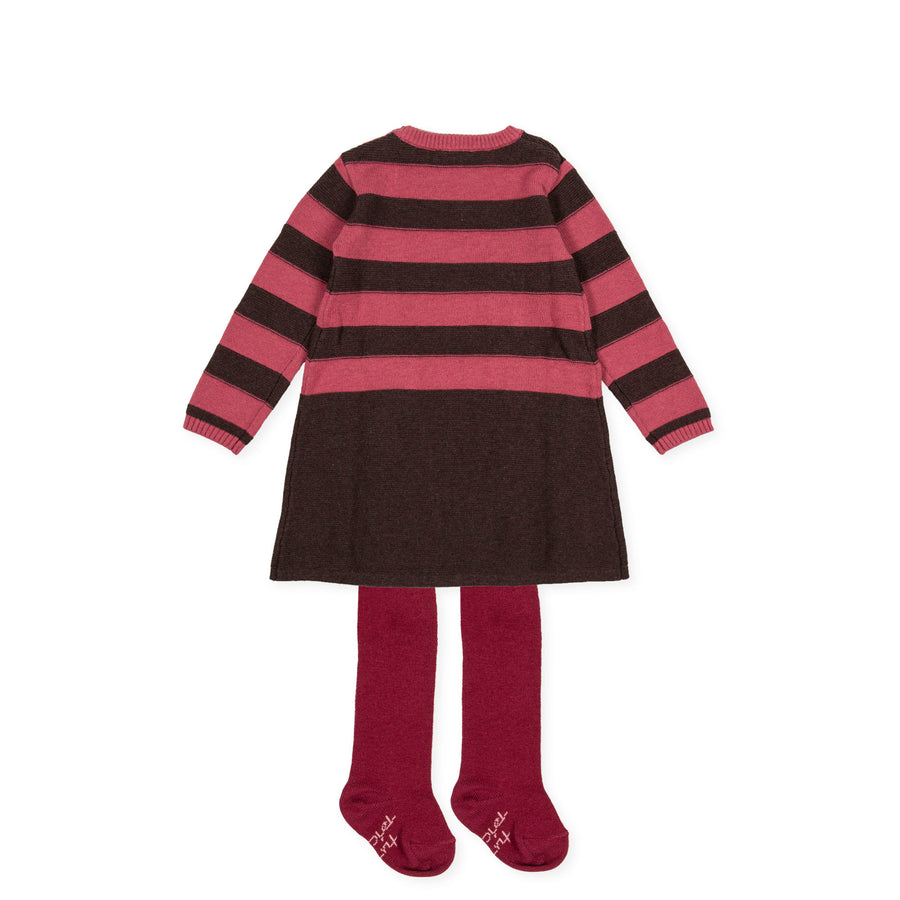 Tutto Piccolo 9224 Vestido Tricot Knitted Dress - Carmine