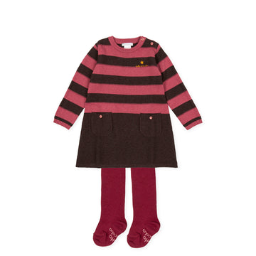 Tutto Piccolo 9224 Vestido Tricot Knitted Dress - Carmine