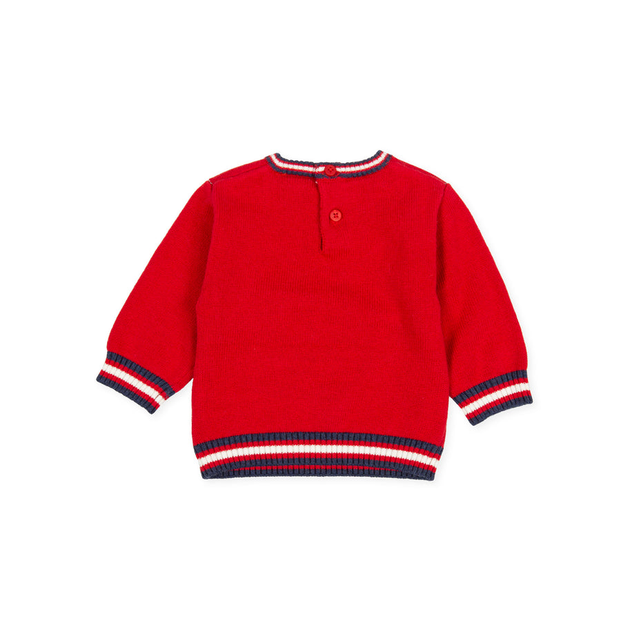 Tutto Piccolo 9815 Jersey Tricot Knitted Jumper - Red