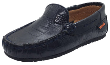 Andago by Venettini Boy's Blake Crocodile Leather Patent Back Slip On Moccasin Loafer