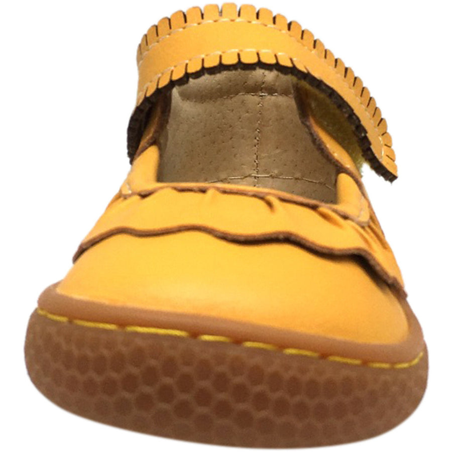 Livie & Luca Girl's Ruche Ruffled Leather Hook and Loop Mary Jane Shoe Butterscotch - Just Shoes for Kids
 - 4